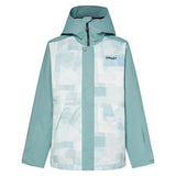 MRangeRCJacket2.0-Light blue and white patterned jacket with hood on a white background