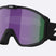Rave-Bliz ski goggles with a black frame and strap, featuring a purple-to-green mirrored lens, shown on a light gray background.