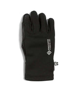 RealDealGlove-A single black waterproof glove with white printed branding and a small white logo tab on the cuff, shown against a plain white background.