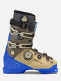 Recon140BOA-A ski boot in blue, beige, and gray with BOA dials and buckles, shown from a side profile on a light gray background.