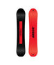 RedGerardAM-Black and red snowboard with 'Arbor' branding on a white background