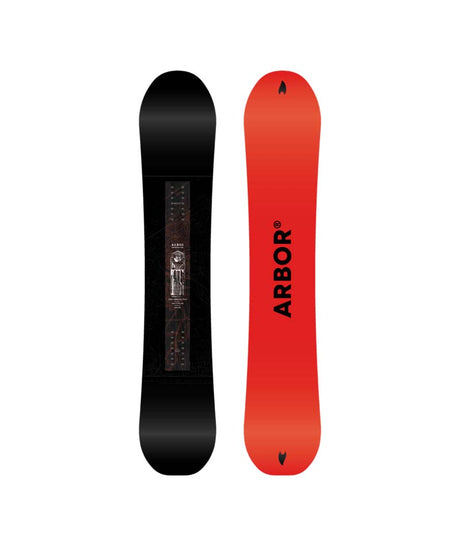 RedGerardPro- Two views of a snowboard one side black, and the other (base) red on a white background