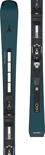 RedsterQ9.8- Teal ski with black bindings on a white background