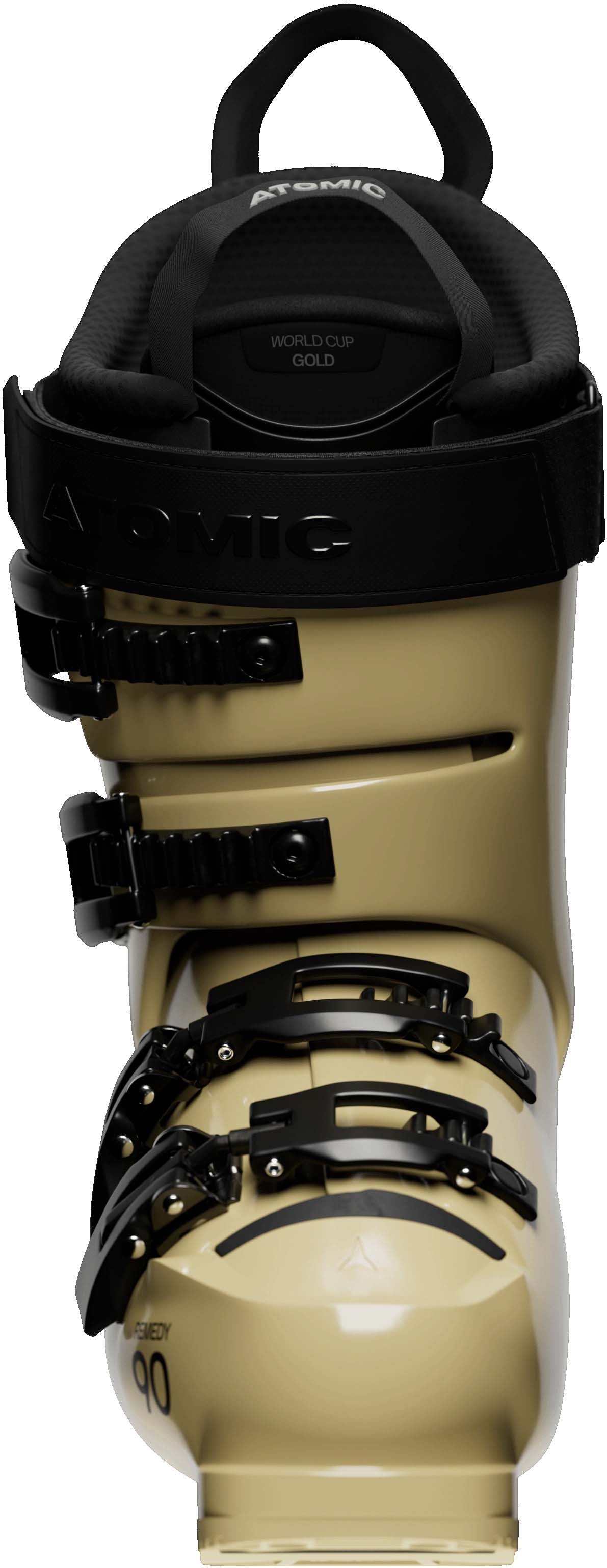 Remedy90LC- Beige and black Atomic ski boot on a white background