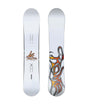 Rene- Two views of a white snowboard on a white background