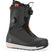 Reset-Black snowboard boot with orange accents on a white background