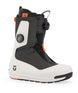Reset-White snowboard boot with orange accents on a white background