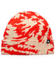 ReverbBeanie-Red and beige camouflage beanie on a white background