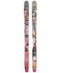 Revolt101Flat- Pair of skis with colorful graffiti-style design on a white background