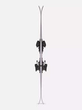 RevoltJrUrban-Pair of purple skis with bindings on a white background