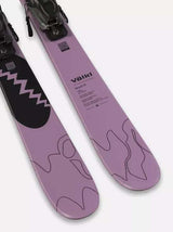 RevoltJrUrban-Pair of purple skis with bindings on a white background