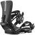 Rhythm- Black snowboard bindings on a white background 