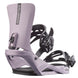 Rhythm- Light purple snowboard bindings on a white background