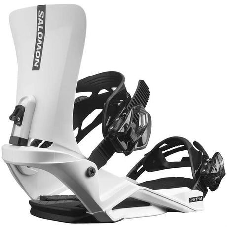 Rhythm- White snowboard bindings on a white background