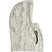 RidgeHoodTechFleece- White and grey hooded balaclava on a white background