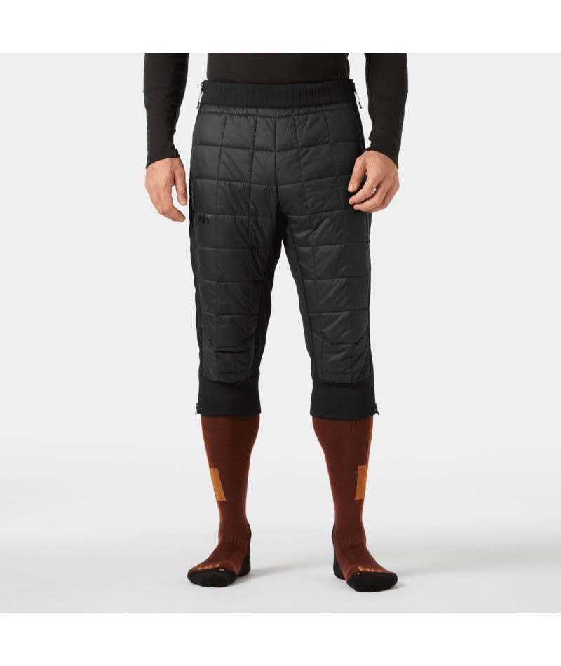 RidgeLifaloft3_4Pant-Black quilted pants on a white background