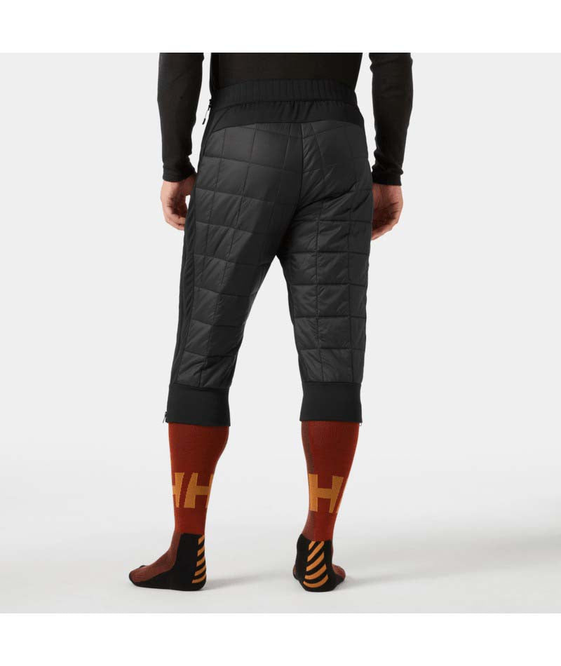 RidgeLifaloft3_4Pant-Black quilted pants on a white background