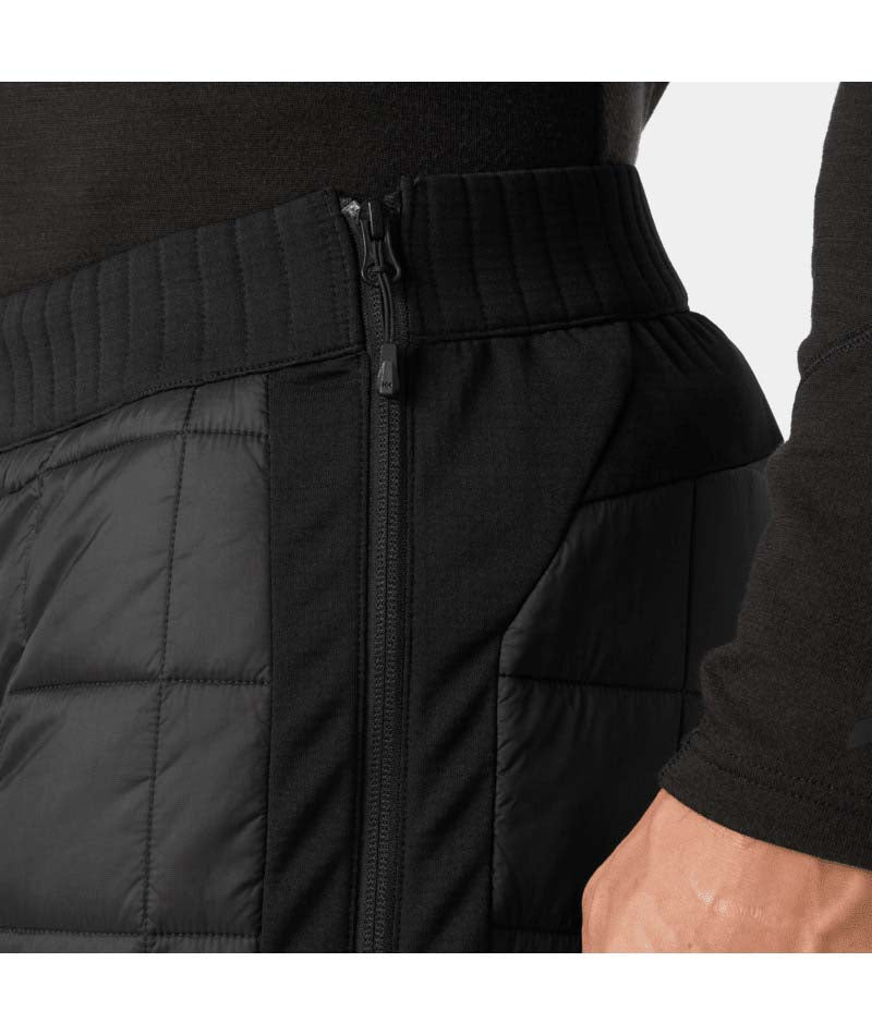 RidgeLifaloft3_4Pant-Black quilted pants on a white background