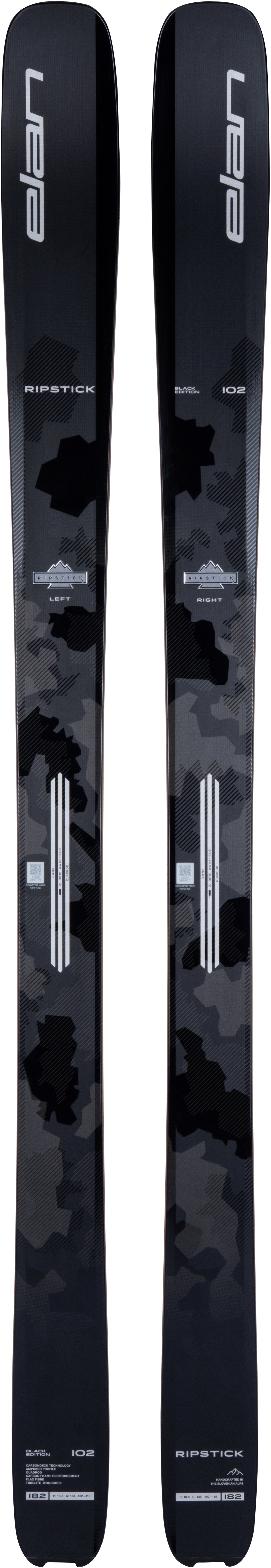 Ripstick102BlackEdition- Black ski on white background