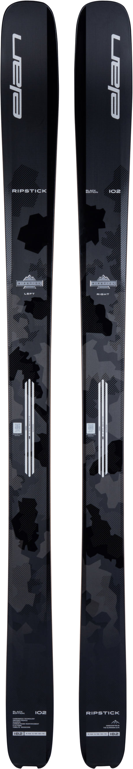 Ripstick102BlackEdition- Black ski on white background