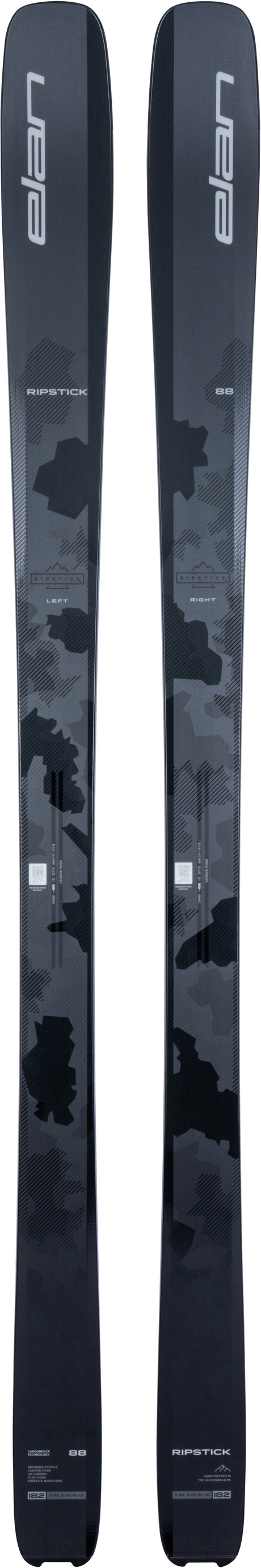Ripstick88- Black and grey ski on a white background