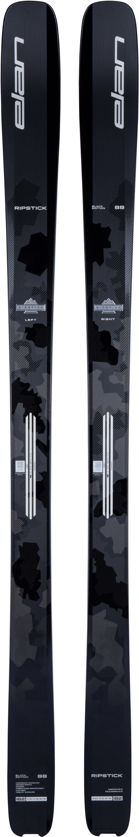 Ripstick88BlackEdition- Black ski on white background 
