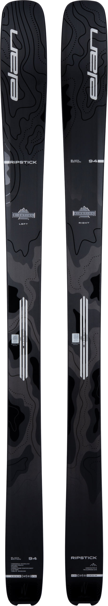 Ripstick94WBlackEdition- Black ski on white background