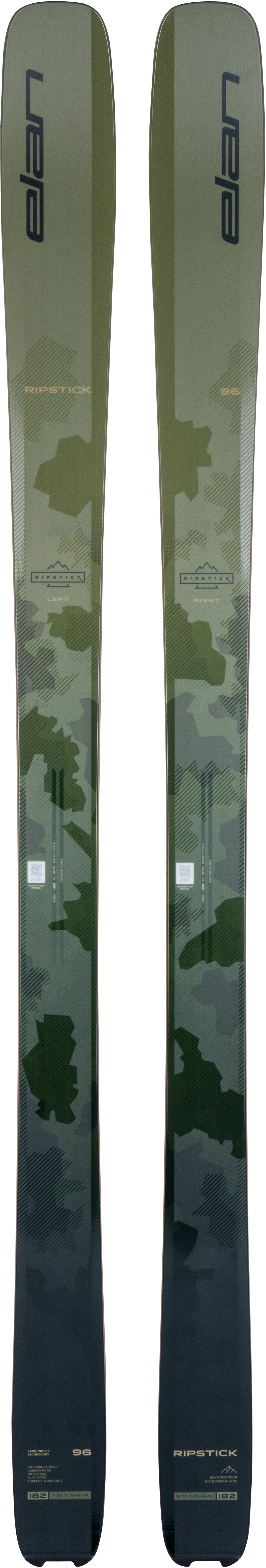 Ripstick96- Green ski on a white background