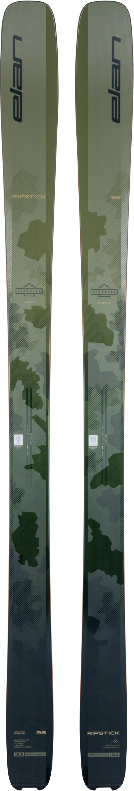 Ripstick96- Green ski on a white background