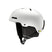 RodeoJr.MIPS-White helmet with black interior and chin strap on a white background
