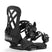 Rosa-Black snowboard binding with 'Union' branding on a white background