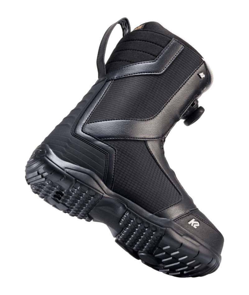 Rosko- Black snowboard boot on a white background