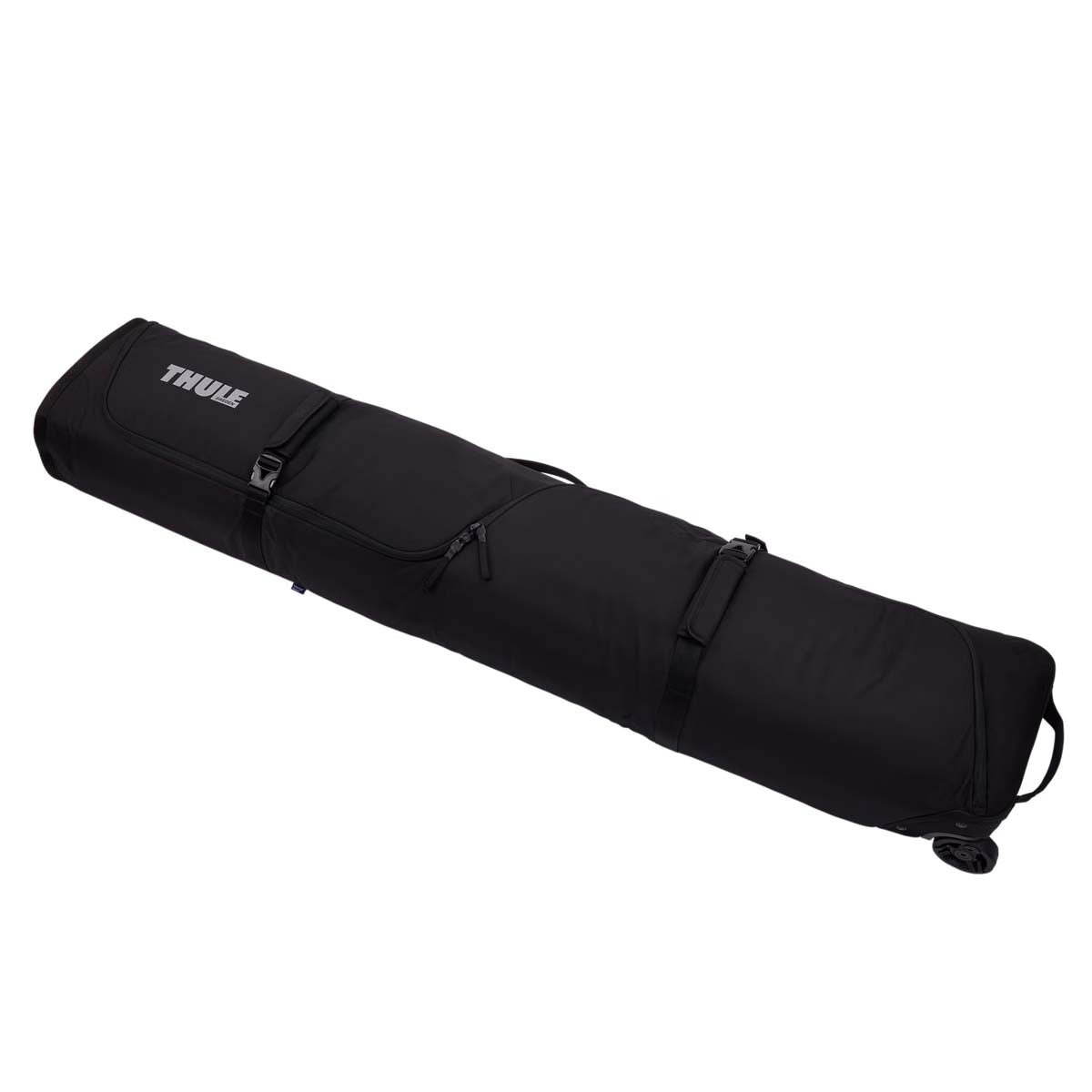RoundTripRollerSBBag-Long black snowboard bag on a white background