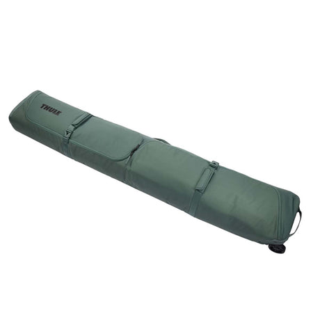 RoundTripRollerSkiBag-Green ski bag with Thule logo on a white background