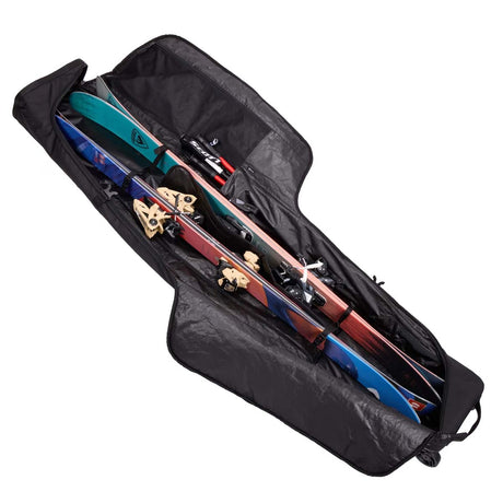 RoundTripRollerSkiBag-Black ski bag with Thule logo on a white background