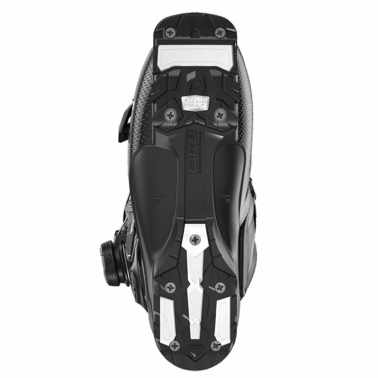 SPROALPHACBOA100-Black Salomon ski boot on a white background