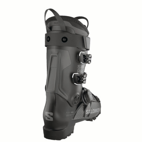 SPROSUPRASBOA100-Black Salomon ski boot on a white background