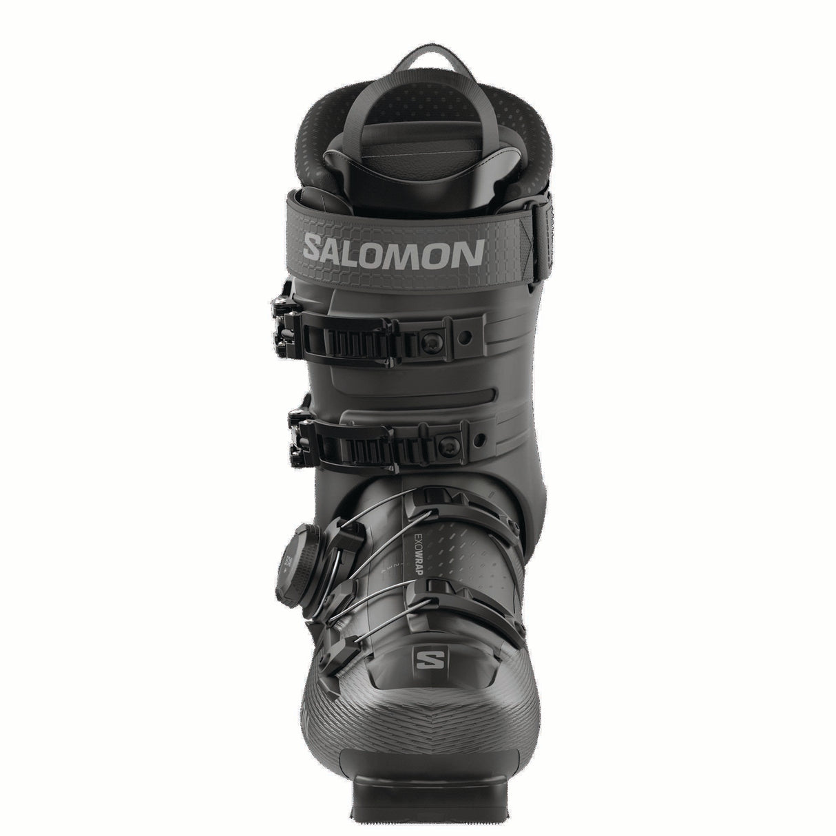 SPROSUPRASBOA100-Black Salomon ski boot on a white background