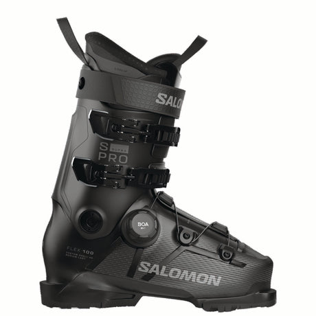 SPROSUPRASBOA100-Black Salomon ski boot on a white background