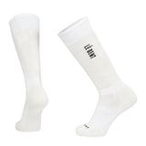 Full Cushion Logo Snow Sock-White socks with a brand logo on a white background