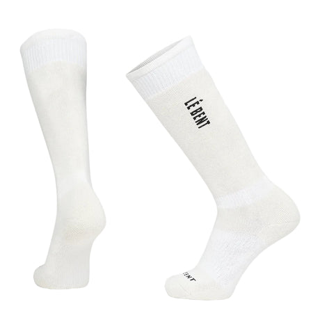Full Cushion Logo Snow Sock-White socks with a brand logo on a white background