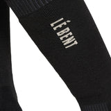 Light Cushion Logo Snow Sock-Black socks with a brand logo on a white background