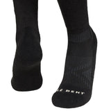 Light Cushion Logo Snow Sock-Black socks with a brand logo on a white background