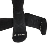 Light Cushion Logo Snow Sock-Black socks with a brand logo on a white background