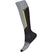 Ski Targeted Cushion Extra Stretch OTC Sock-Knee-high sock with gray and black pattern on a white background
