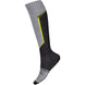 Ski Targeted Cushion Extra Stretch OTC Sock-Knee-high sock with gray and black pattern on a white background