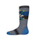 Wintersport Full Cushion Gondola OTC Kids Sock-Gray and blue sock with mountain design on a white background