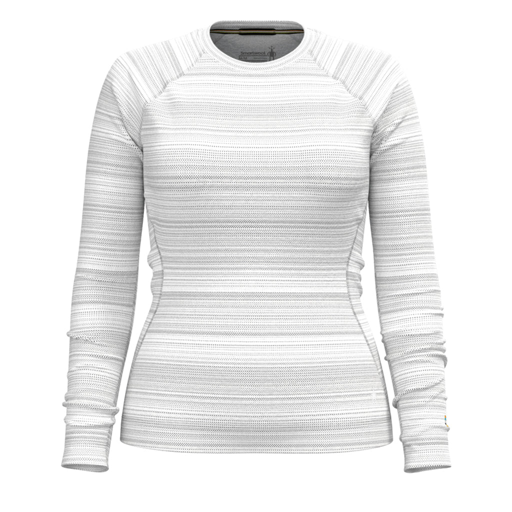 Classic Thermal Merino Base Layer Crew-White textured long-sleeve shirt on a white background