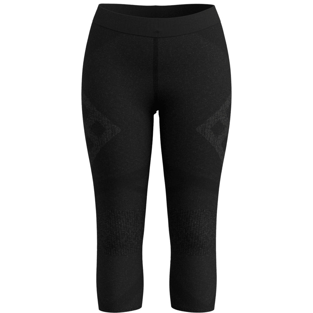 Intraknit Thermal Merino Base Layer 3/4 Bottom-Black capri leggings on a white background