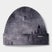 Thermal Merino Reversible Cuffed Beanie- Gray patterned beanie with a small logo on a light gray background